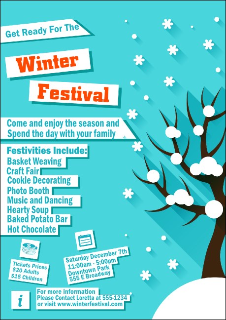 Winter Cut Paper Club Flyer