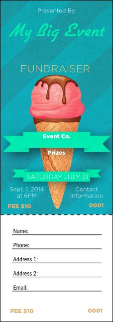 Ice Cream Raffle Ticket Product Front