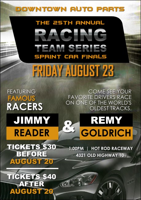 Auto Racing Postcard Mailer
