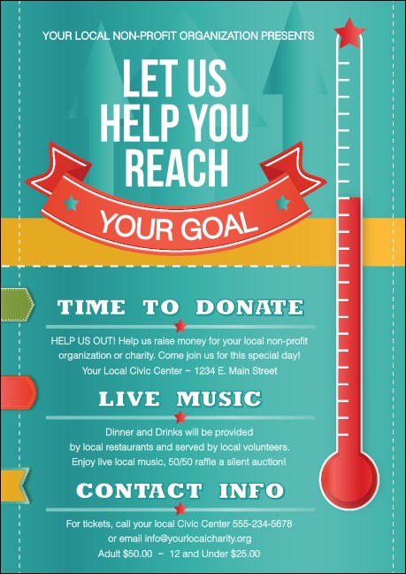 Fundraising Thermometer Postcard Mailer Product Front