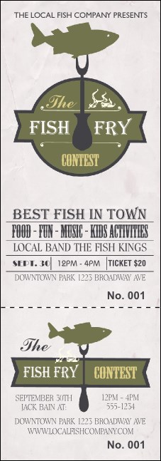 Fish Fry Event Ticket (White)