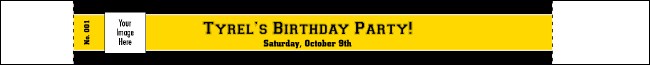 Sports Ticket Black & Yellow Premium Synthetic Wristband Product Front