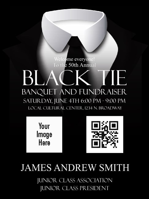 Black Tie Economy Event Badge Product Front