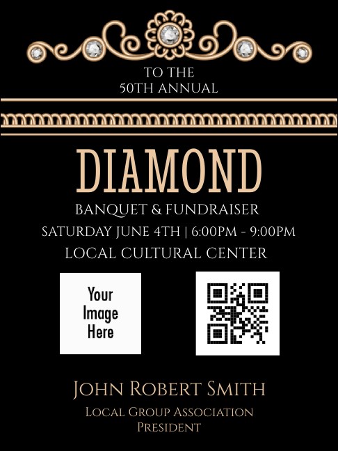Diamonds Black 2 Economy Event Badge Product Front