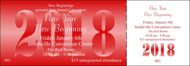 Year General Admission Ticket (Red) Product Front