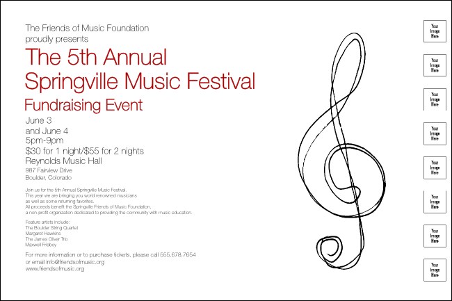 Music Festival 1 Poster with Image Upload Product Front
