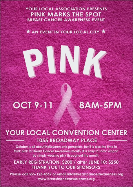 Breast Cancer Pink Ribbon Postcard Product Front