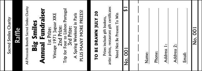 All Purpose Raffle Ticket 004 Product Front