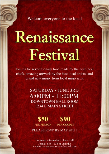 Renaissance Postcard Product Front