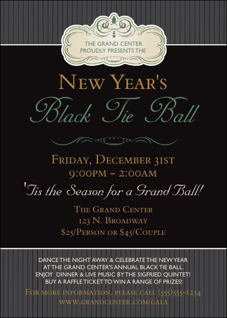 Classic Black Pinstripe Club Flyer