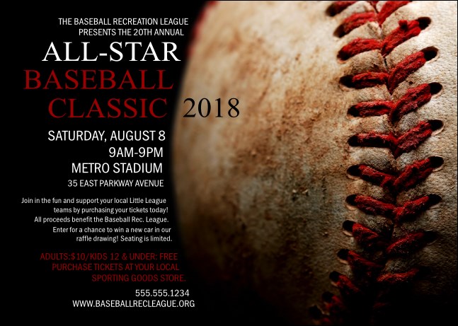 Baseball Stitches Club Flyer Product Front