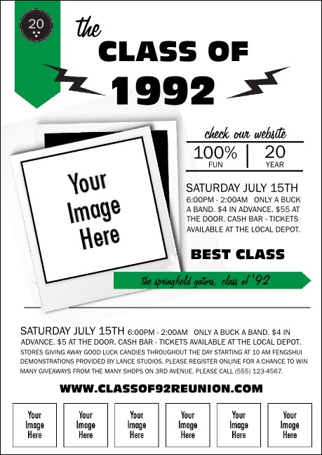 Class Reunion Mascot Green Club Flyer
